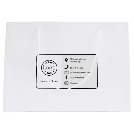 Moderne minimalistische Logo | Aangepaste pictogra Groot Cadeauzakje (Voorkant)