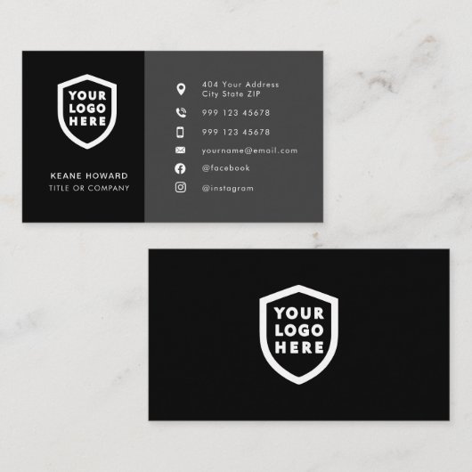 Moderne minimalistische Logo | Aangepaste pictogra Visitekaartje (Voorkant / Achterkant)