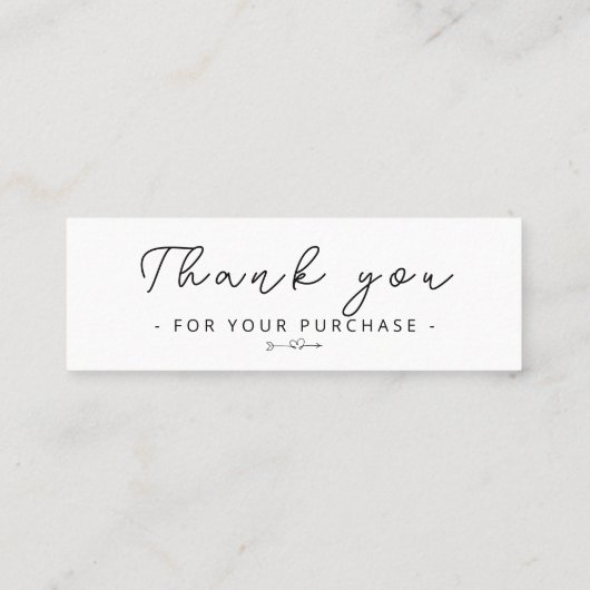 Moderne minimalistische Logo branding Bedankt Invo Mini Visitekaartje (Achterkant)