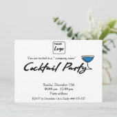 Moderne minimalistische logo cocktail party corpor kaart (Staand voorkant)