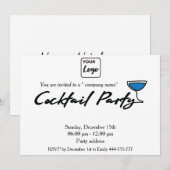 Moderne minimalistische logo cocktail party corpor kaart (Voorkant / Achterkant)