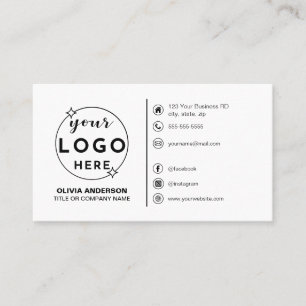 Moderne minimalistische Logo Custom Icons Social M Visitekaartje
