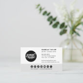 Moderne minimalistische Logo Custom Social Media I Visitekaartje (Staand voorkant)