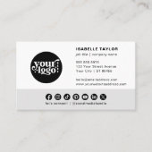 Moderne minimalistische Logo Custom Social Media I Visitekaartje (Voorkant)