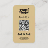 Moderne minimalistische Logo- en QR-code Visitekaartje (Achterkant)