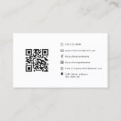Moderne minimalistische Logo-fotopictogrammen QR-c Visitekaartje (Achterkant)