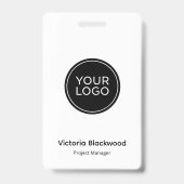 Moderne Minimalistische Logo ID Badge | Aangepast (Voorzijde)