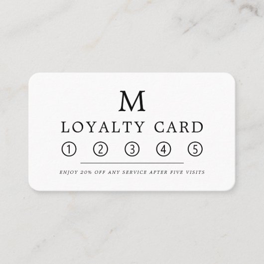 Moderne minimalistische logo-kaart voor vierkant m klantenkaartje (Voorkant)