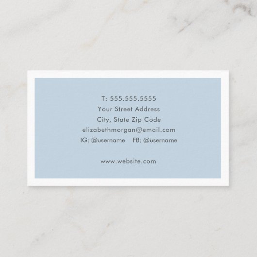 Moderne minimalistische Logo lichtblauwe grijze bu Visitekaartje (Achterkant)