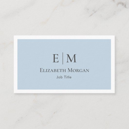 Moderne minimalistische Logo lichtblauwe grijze bu Visitekaartje (Voorkant)