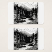 Moderne minimalistische logo-lijnkunstbos visitekaartje (Voorkant /achterkant)