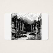 Moderne minimalistische logo-lijnkunstbos visitekaartje (Achterkant)