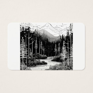 Moderne minimalistische logo-lijnkunstbos visitekaartje