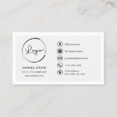 Moderne minimalistische Logo met Social Media Icon Visitekaartje (Voorkant)