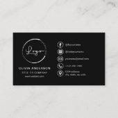 Moderne minimalistische Logo met Social Media Icon Visitekaartje (Voorkant)