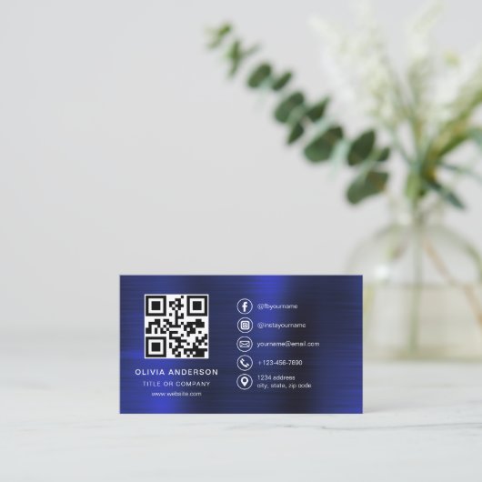 Moderne minimalistische Logo met Social Media Icon Visitekaartje (Staand voorkant)