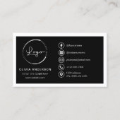 Moderne minimalistische Logo met Social Media Icon Visitekaartje (Voorkant)