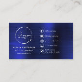 Moderne minimalistische Logo met Social Media Icon Visitekaartje (Voorkant)