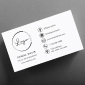 Moderne minimalistische Logo met Social Media Icon Visitekaartje