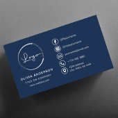 Moderne minimalistische Logo met Social Media Icon Visitekaartje