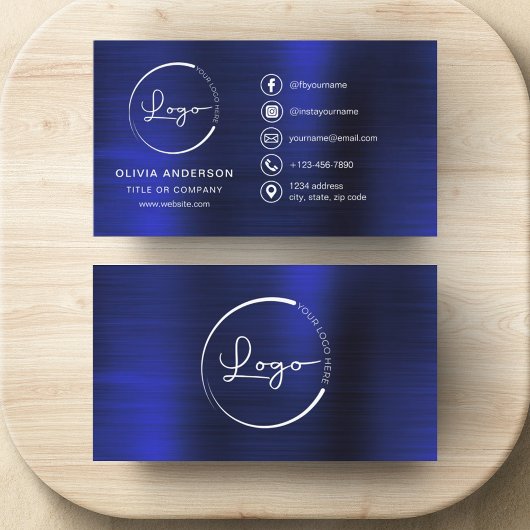 Moderne minimalistische Logo met Social Media Icon Visitekaartje