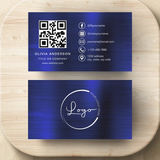 Moderne minimalistische Logo met Social Media Icon Visitekaartje