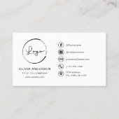 Moderne minimalistische Logo met Social Media Icon Visitekaartje (Voorkant)