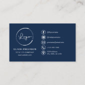 Moderne minimalistische Logo met Social Media Icon Visitekaartje (Voorkant)
