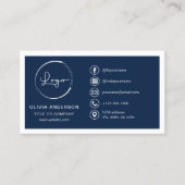 Moderne minimalistische Logo met Social Media Icon Visitekaartje (Voorkant)