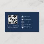 Moderne minimalistische Logo met Social Media Icon Visitekaartje (Voorkant)