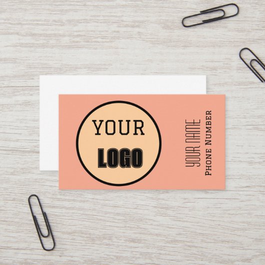 Moderne minimalistische Logo naam op maat Visitekaartje (Voorkant / Achterkant in situ)