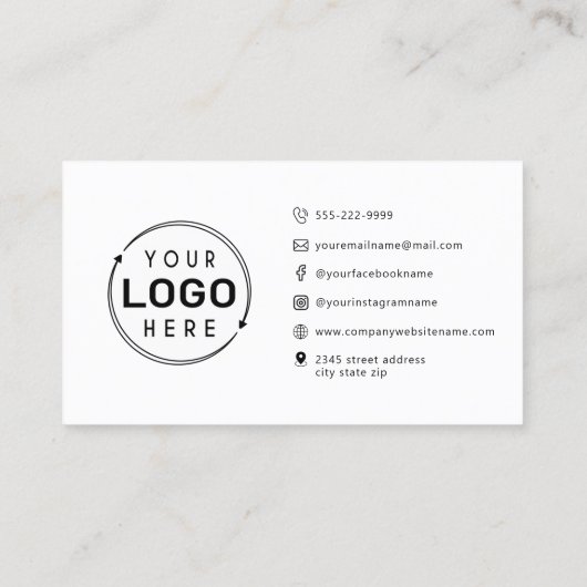 Moderne minimalistische Logo-pictogrammen voor fot Visitekaartje (Achterkant)