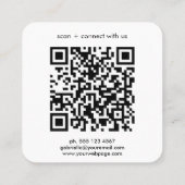 Moderne Minimalistische Logo QR Code Basis Vierkante Visitekaartje (Achterkant)