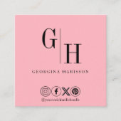 Moderne minimalistische Logo QR code pastel roze Vierkante Visitekaartje (Voorkant)