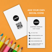 Moderne Minimalistische Logo QR Code Professioneel Visitekaartje