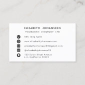 Moderne minimalistische Logo QR-code zwart-wit Visitekaartje (Achterkant)