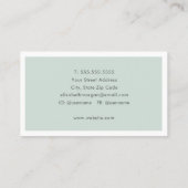 Moderne minimalistische Logo Sage Green Simple Visitekaartje (Achterkant)