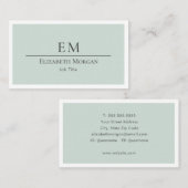Moderne minimalistische Logo Sage Green Simple Visitekaartje (Voorkant / Achterkant)