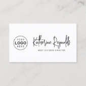 Moderne minimalistische Logo-scriptpictogrammen QR Visitekaartje (Voorkant)