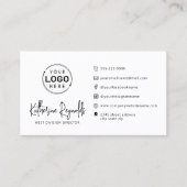 Moderne minimalistische Logo-scriptpictogrammen QR Visitekaartje (Voorkant)