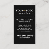 Moderne, minimalistische Logo sociale media zwart Visitekaartje (Voorkant)