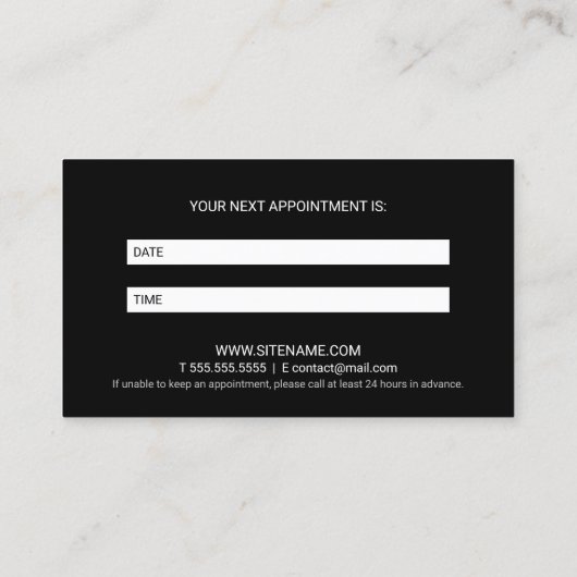 Moderne minimalistische Logo voor aangepaste bedri Afsprakenkaartje (Achterkant)