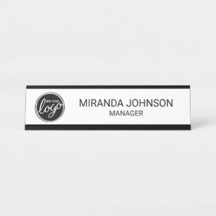 Moderne minimalistische Logo voor aangepaste bedri Bureau Naambordje