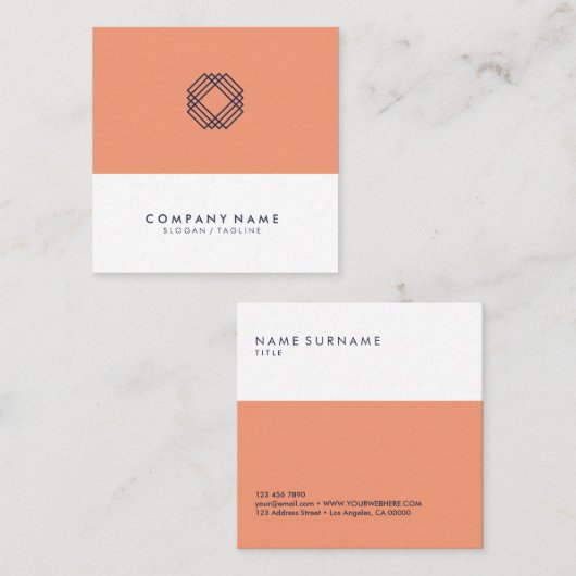 Moderne, minimalistische Logo voor typografie Vierkante Visitekaartje (Voorkant / Achterkant)