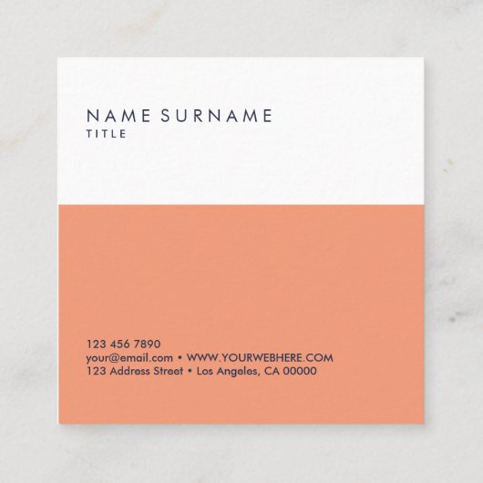 Moderne, minimalistische Logo voor typografie Vierkante Visitekaartje (Achterkant)