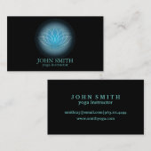 Moderne minimalistische Lotus Yoga Instructor Visitekaartje (Voorkant / Achterkant)