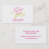 Moderne minimalistische Lotus Yoga Instructor Visitekaartje (Voorkant / Achterkant)