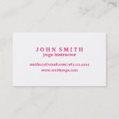 Moderne minimalistische Lotus Yoga Instructor Visitekaartje (Achterkant)