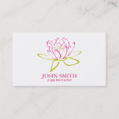 Moderne minimalistische Lotus Yoga Instructor Visitekaartje (Voorkant)