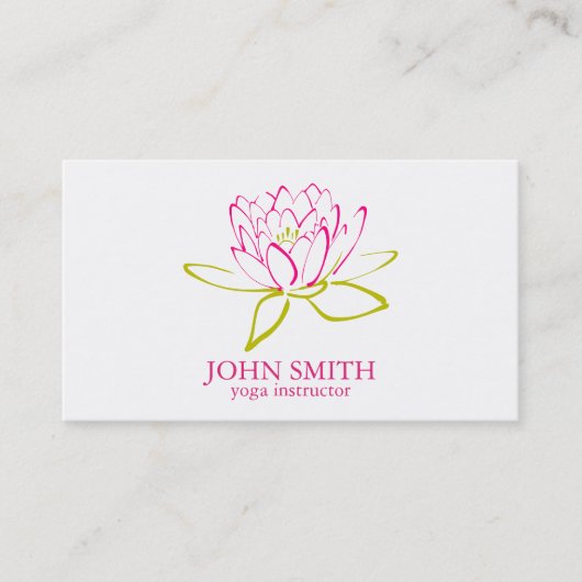 Moderne minimalistische Lotus Yoga Instructor Visitekaartje (Voorkant)